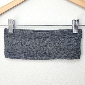 Gray Black Cable Knit Headband Ear Warmer OS Winter Cold Snow Warm